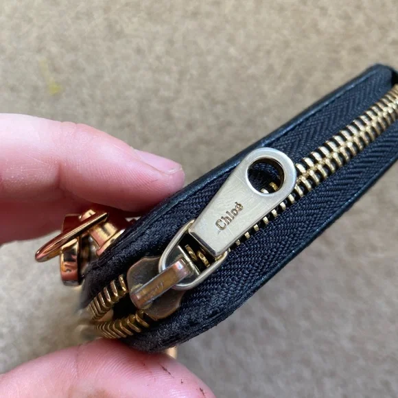 Chloe leather wallet on chain mini shoulder bag black gold - Picture 10 of 14